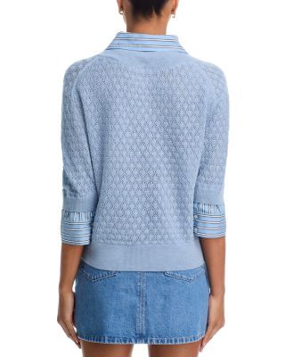Esme Pointelle Knit Layered Look Top