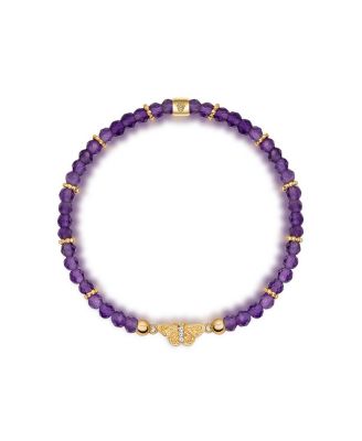  Spiritual Transformation - Amethyst Butterfly Charm Bracelet