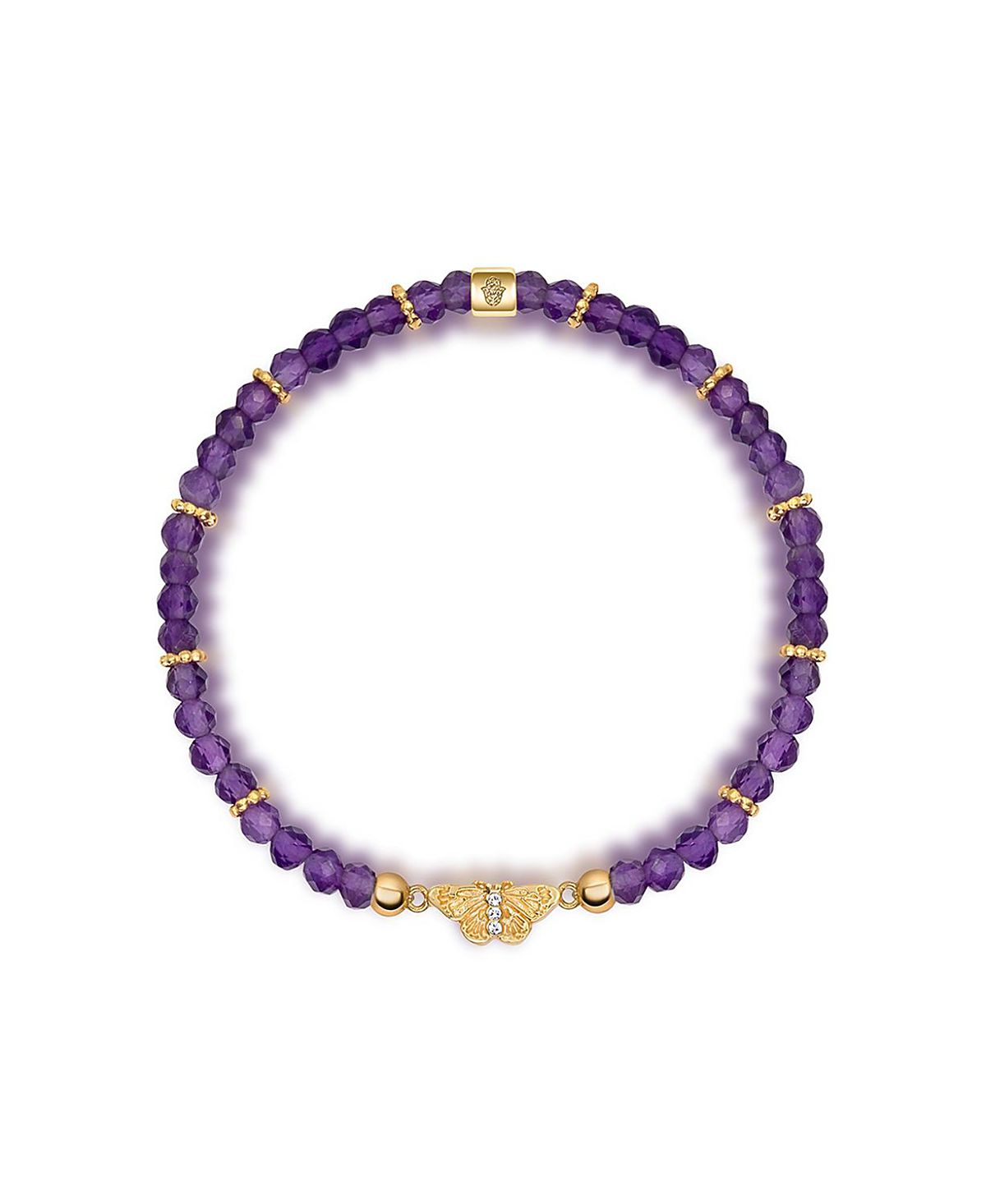 Karma and Luck Spiritual Transformation - Amethyst Butterfly Charm Bracelet