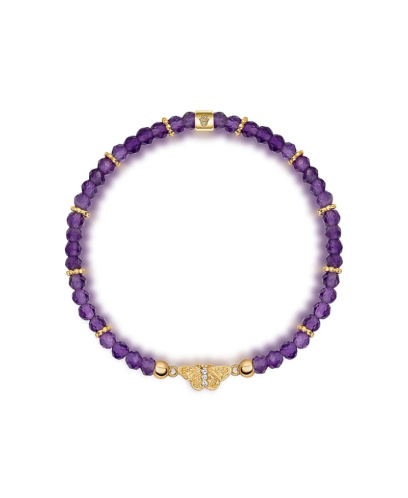 Karma and Luck Spiritual Transformation - Amethyst Butterfly Charm Bracelet