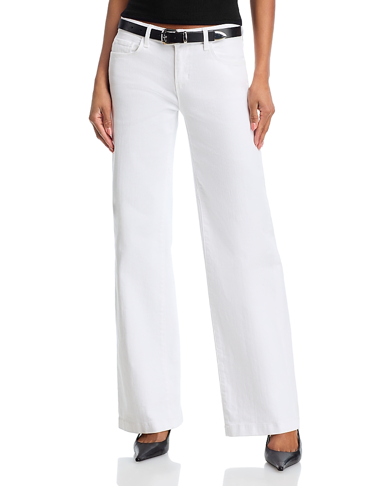 L'Agence Joanne Low Rise Wide Leg Jeans in Blanc