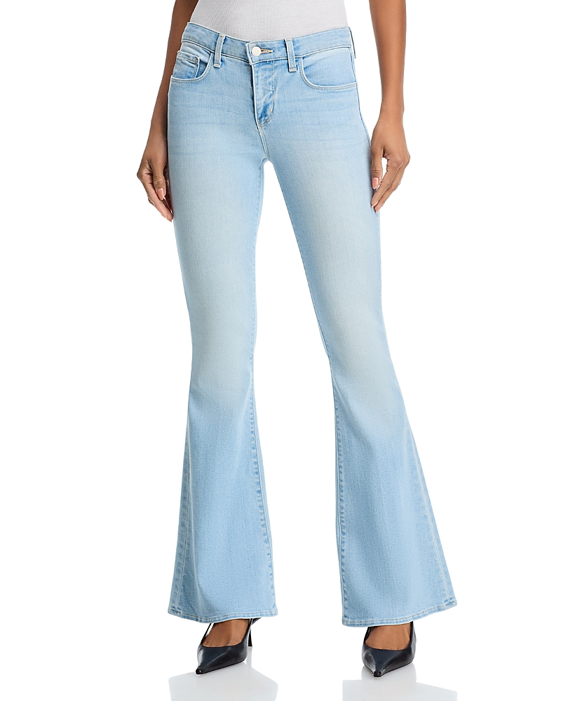 L'Agence Taney Low Rise Sneaker Flared Jeans in Normandie