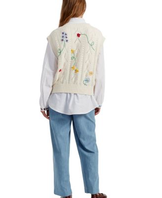  Women s Cotton Hand-Embroidered Floral Tank