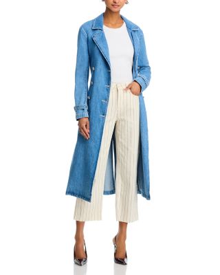 Wanda High Rise Crop Wide Leg Jeans in Ecru/Navy Stripe