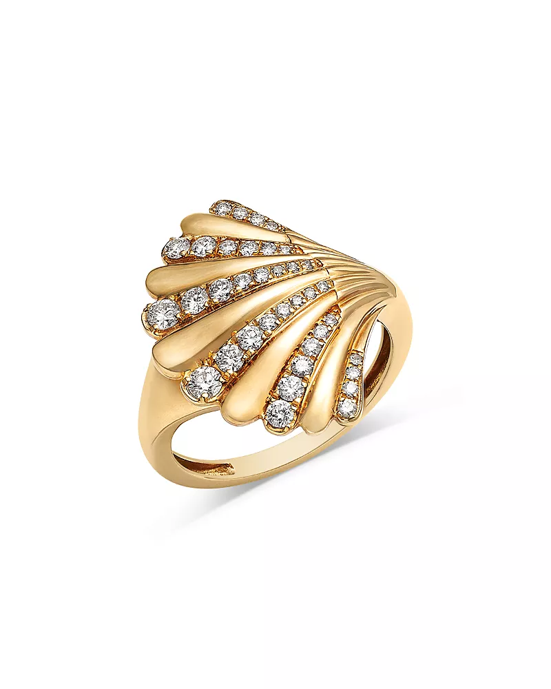 Bloomingdale's Fine Collection Diamond Shell Ring in 14K Yellow Gold, 0.45 tcw