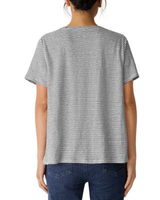 Linen Striped Crewneck Tee