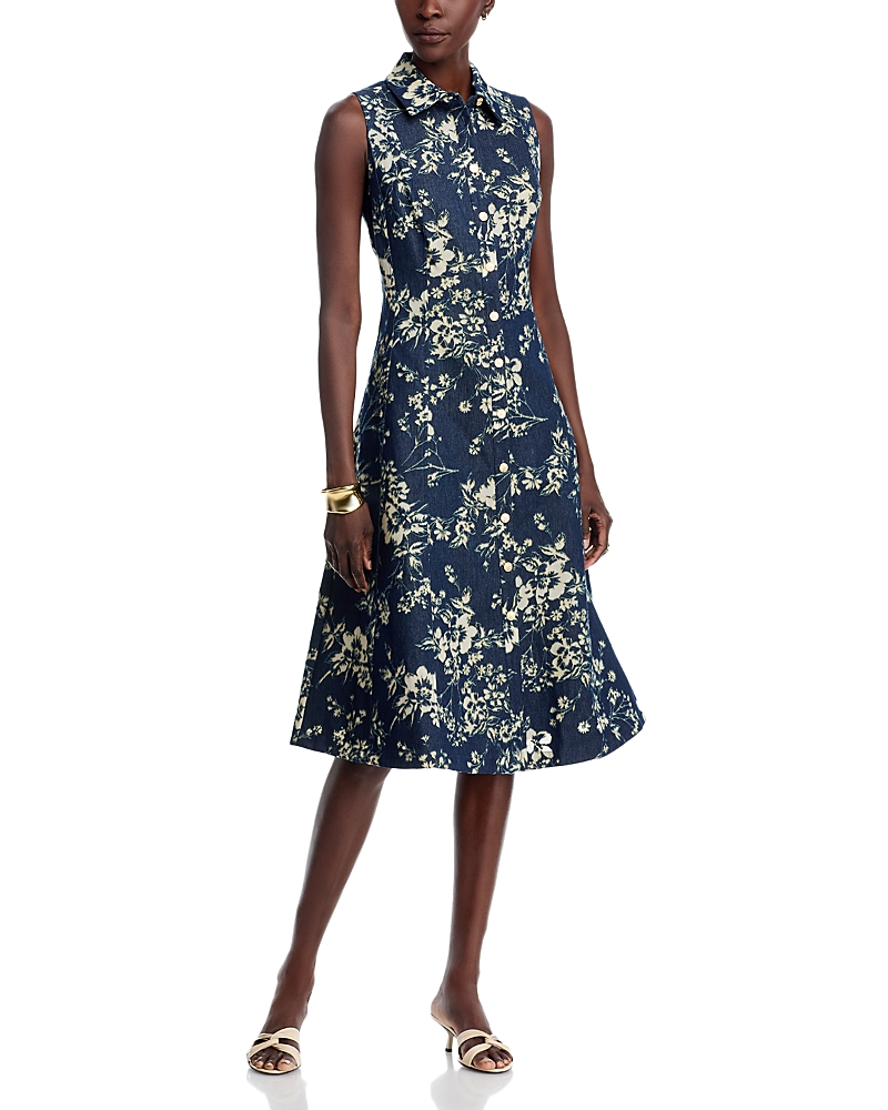 Elie Tahari The Gabby Denim Burnout Dress