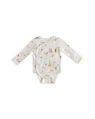 Unisex Long Sleeved Printed Kimono One Piece Bodysuit - Baby