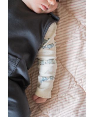 Unisex Henley Long Sleeved One Piece Printed Bodysuit - Baby