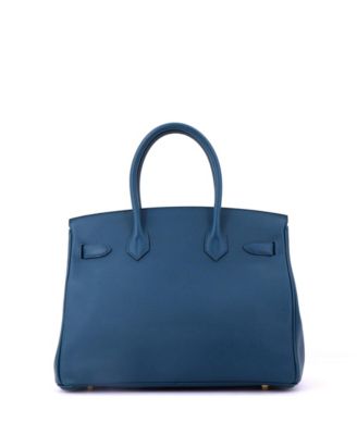 Birkin 30 Handbag Blue Epsom with Gold Hardware