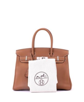 Birkin 30 Handbag Brown Togo with Palladium Hardware
