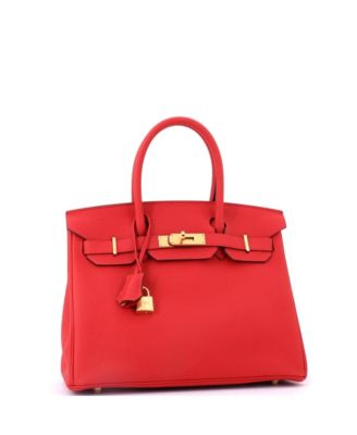 Birkin 30 Handbag Red Togo with Gold Hardware