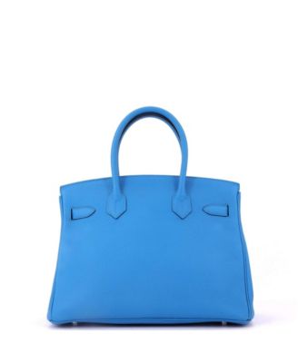 Birkin 30 Handbag Blue Togo with Palladium Hardware