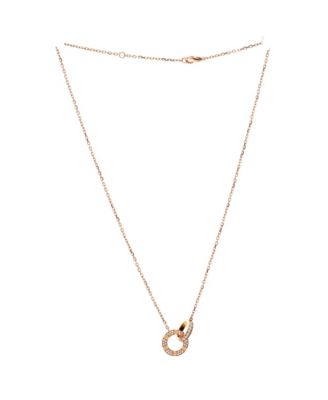  Love Interlocking Pave Necklace 18K Rose Gold and Diamonds, 14.75 - 16"