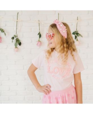 Girls' Pearl Love Patch Valentine's Day Short Sleeve T-Shirt - Big Kid
