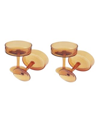 Handblown Hammered Coupe Cocktail Glasses, Set of 4