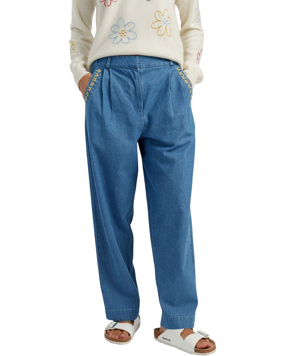 Chinti & Parker Women's Linen Blend Gingham Trousers