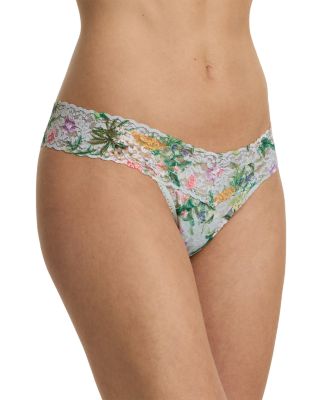 Printed Signature Lace Low Rise Thong