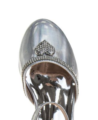 Girls' Gemstones and Heart Elegant Dress Shoes - Toddler, Little Kid, Big Kid