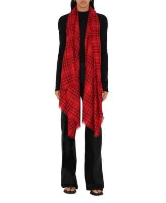  Check Cashmere Silk Scarf