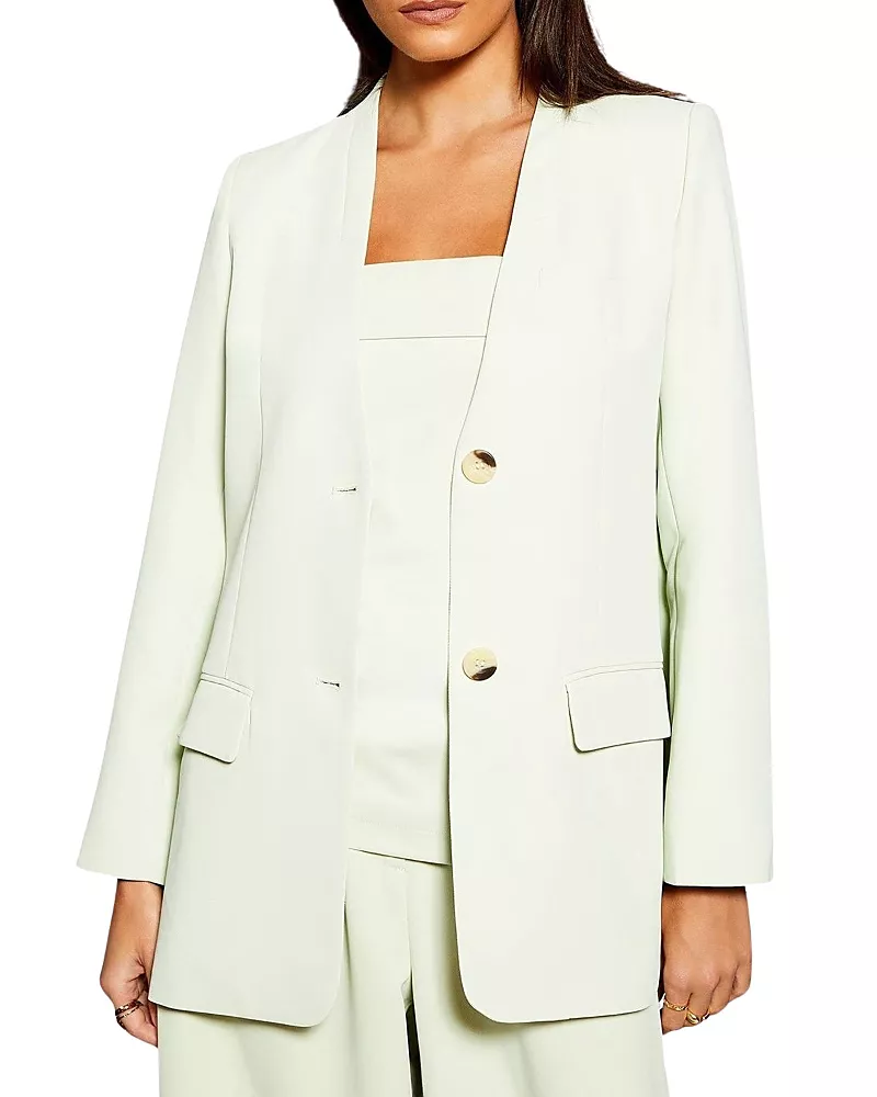 Warehouse Runway Collarless Boxy Blazer