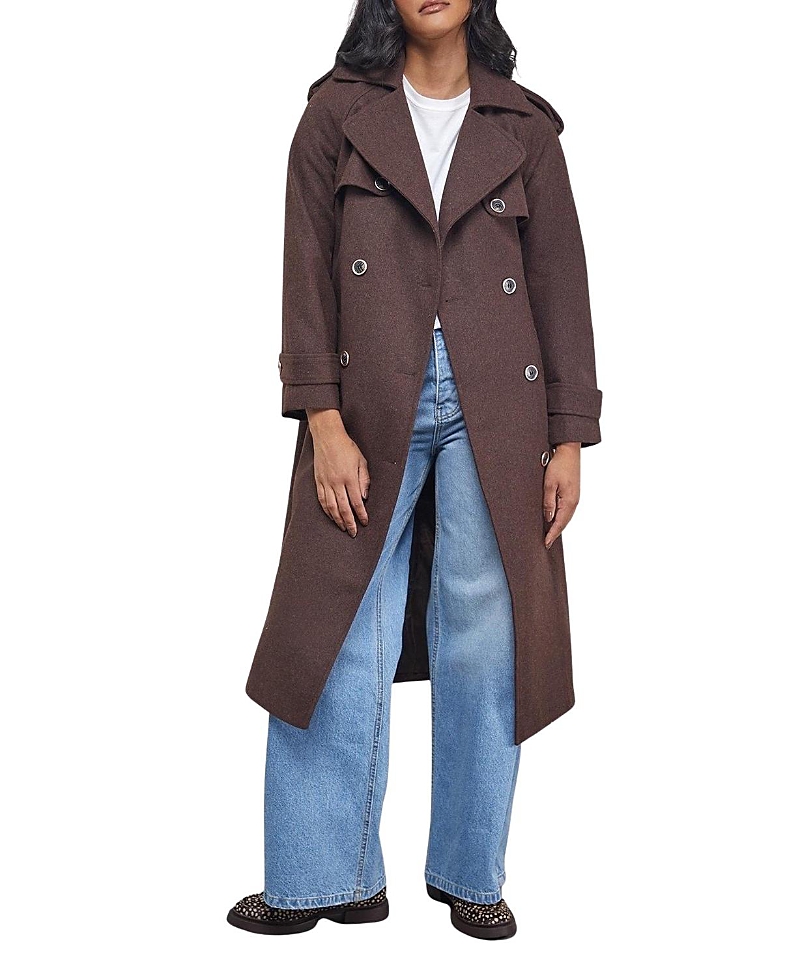 Warehouse Wool Mix Belted Trench Coat