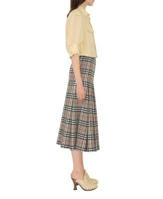  Check Wool Midi Kilt