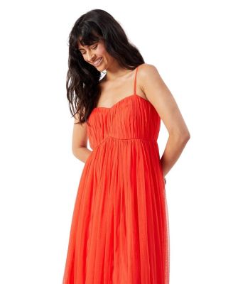 Tulle Strappy Bandeau Maxi Dress