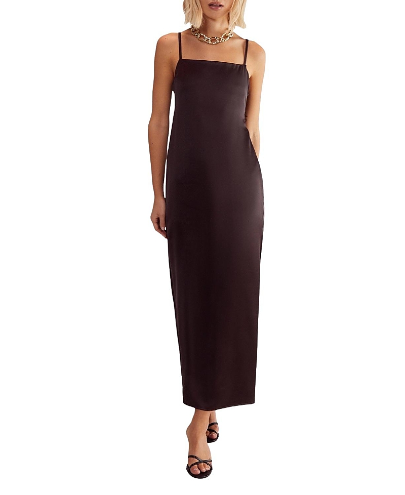 Nasty Gal Satin Square Neck Maxi Slip Dress