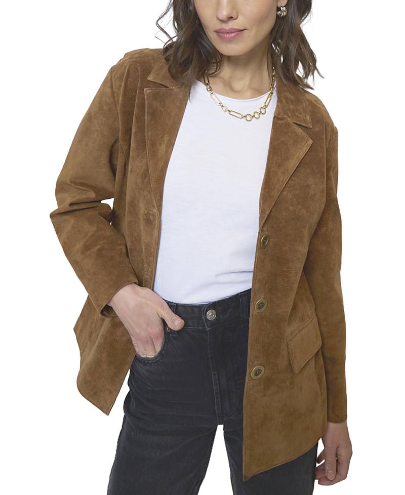 Central Park West Women's Atlas Suede Bf Blazer