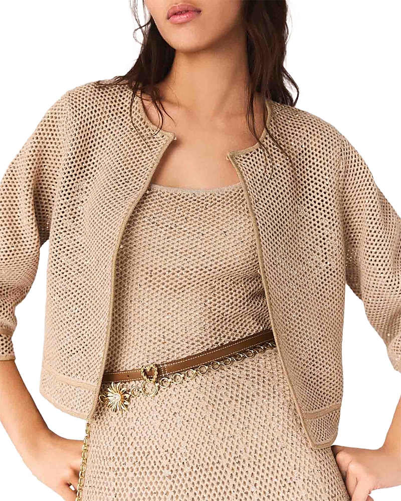 Maje Sequin Knit Cardigan
