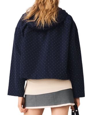 Rhinestone Hooded Windbreaker