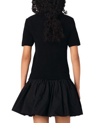 Short Knit Taffeta Dress