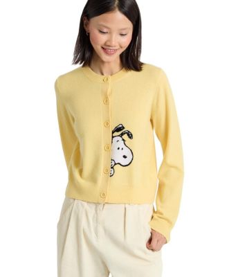  Women's Wool-Cashmere Sneeky Snoopy Cardigan