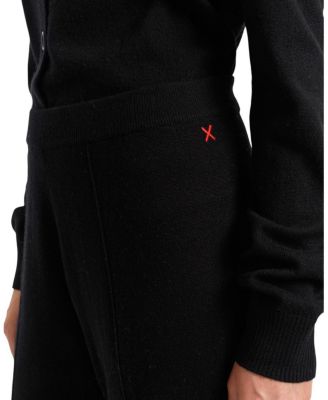  Women's Wool Cashmere Cropped Wide Leg Track Pants