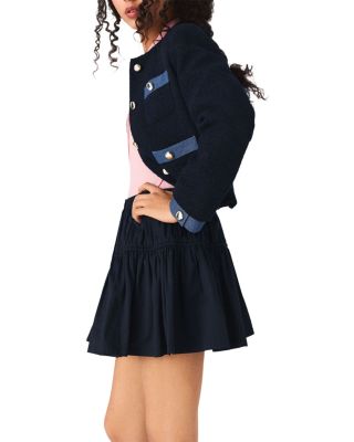 Tweed Jacket with Denim Trim 