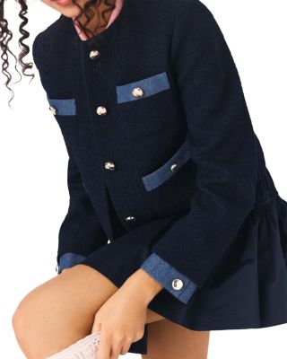 Tweed Jacket with Denim Trim 