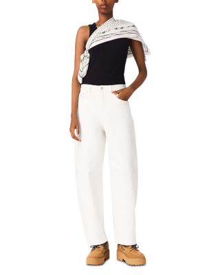 Loose Fit Balloon Jeans in White