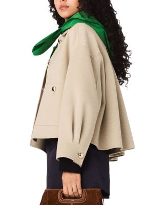 Pleated Back Wool Blend Jacket