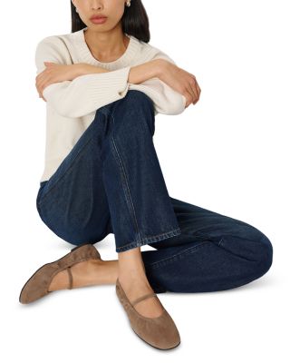 Women's Buffy Ruched Suede Ballet Flats