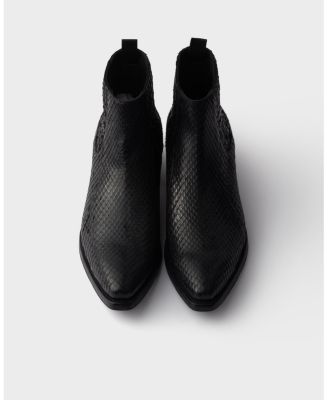 Men's Python Leather Chelsea Boots