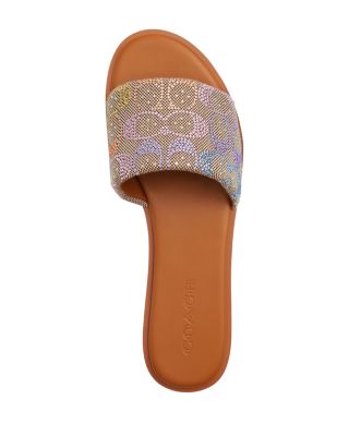 Women's Holly Crystal Signature Jacquard Slide Sandals