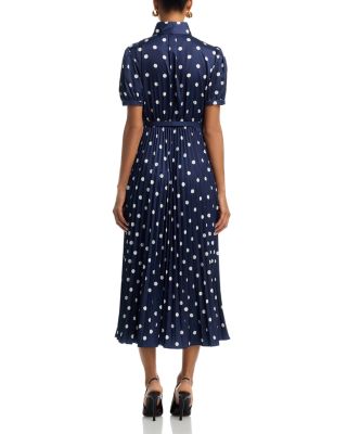Polka Dot Satin Midi Dress