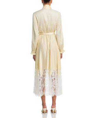 Lace Trim Satin Dress