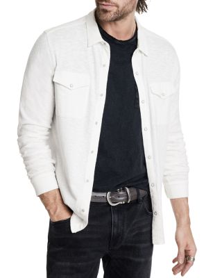 Arvon Cotton Textured Knit Button Down Western Shirt 