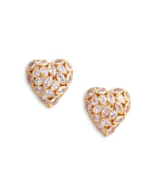 Crystal Heart Cluster Stud Earrings