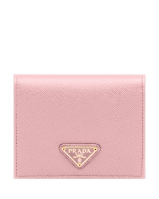 Prada Small Saffiano Leather Wallet In White
