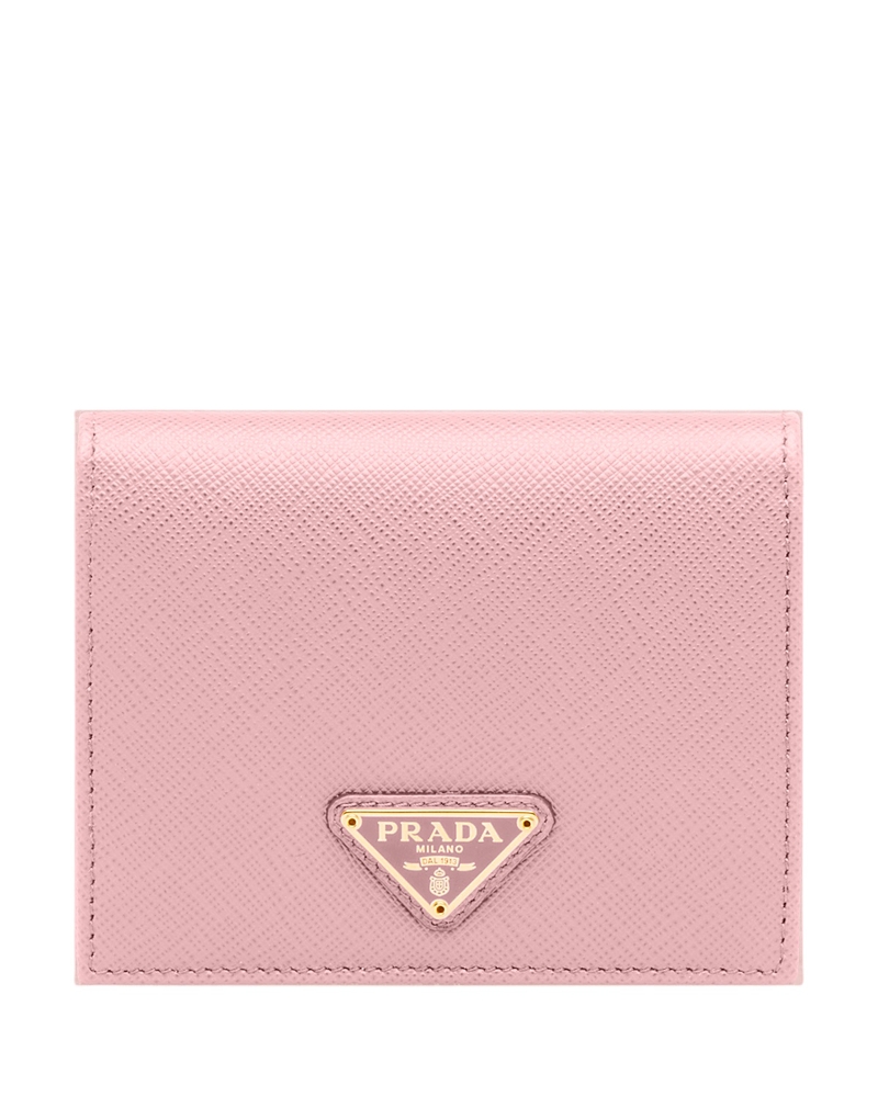 Prada Small Saffiano Leather Wallet In White