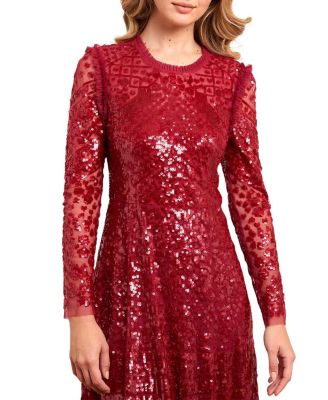 Aurora Long Sleeve Round Neck Gown