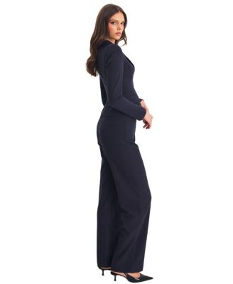  Quinnie Striped High-Waisted Straight Leg Pants